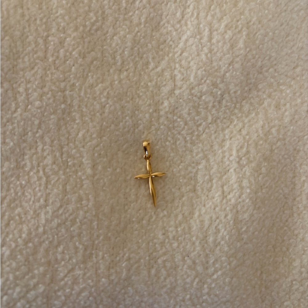 14k Solid Gold Cross Pendant